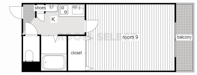 桜マンションII(1K/4階)の間取り写真