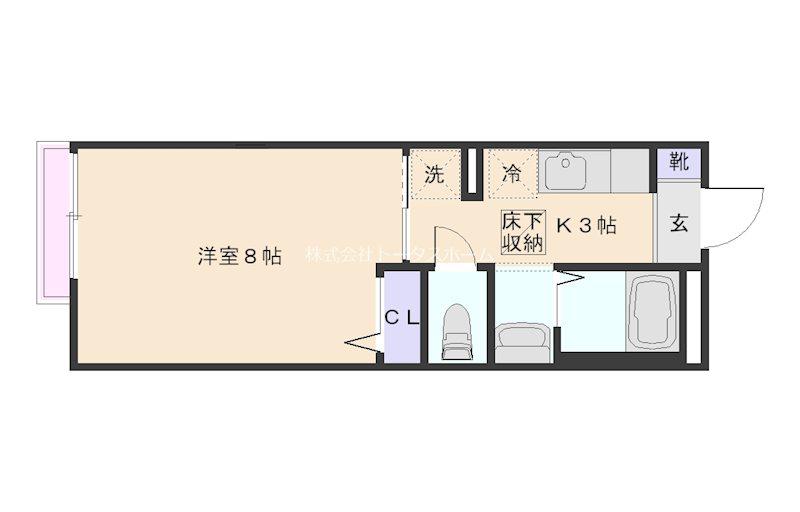 フォレスタI(1K/2階)の間取り写真