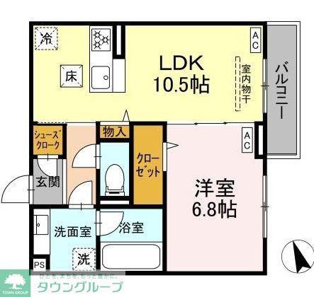 グランガーデン弘明寺(1LDK/1階)の間取り写真