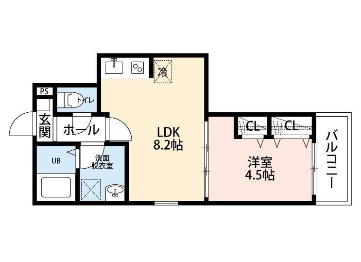 CHARITES三鷹(1LDK/1階)の間取り写真