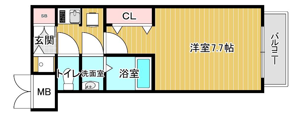 サムティ夕凪LUKSUS(1K/6階)の間取り写真