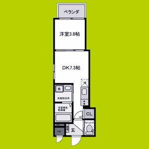 YUMAISON ウエスト(1DK/3階)の間取り写真