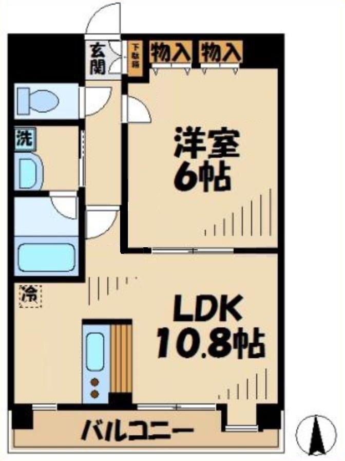 ソレイユ・ハイム(1LDK/2階)の間取り写真