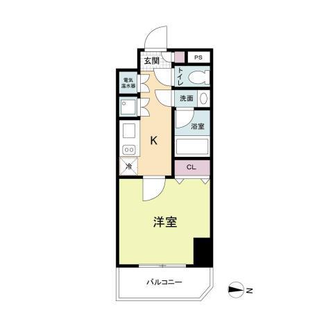CITYSPIRE平野(1K/4階)の間取り写真