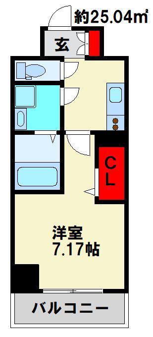 ALISS歯科大前(1K/6階)の間取り写真