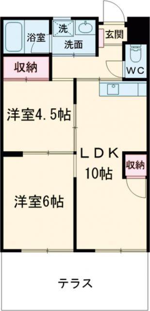 メゾン市川(2LDK/3階)の間取り写真