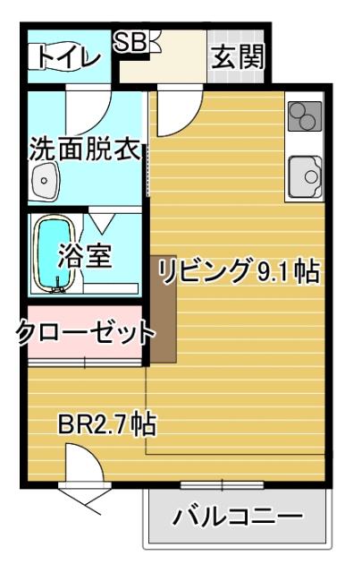 RIVER55(1K/4階)の間取り写真