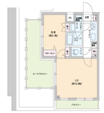 スカイコート蒲田イースト(1LDK/4階)の間取り写真