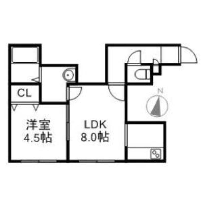 NEW FRONTIER(1LDK/2階)の間取り写真