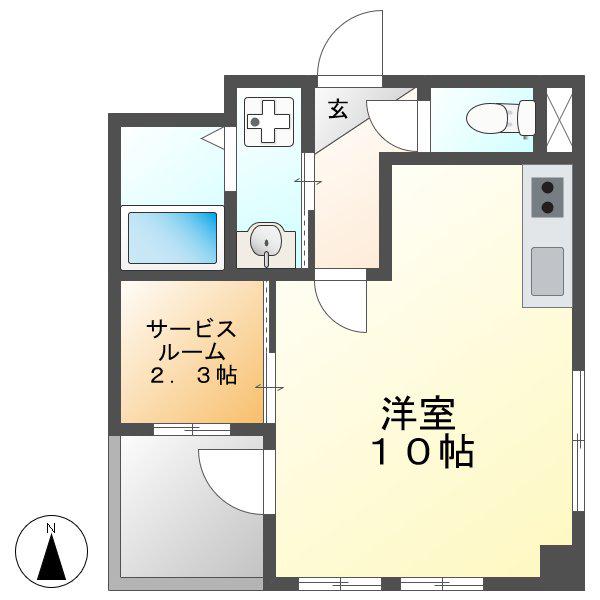 プリマベーラ(ワンルーム/3階)の間取り写真