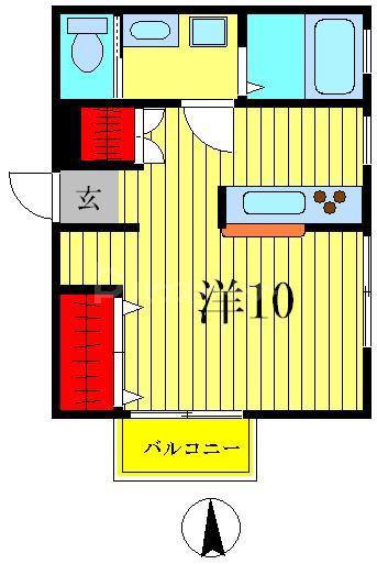 ステイツ高砂III(ワンルーム/1階)の間取り写真