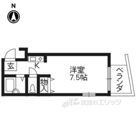 MEWE下鴨(1K/4階)の間取り写真