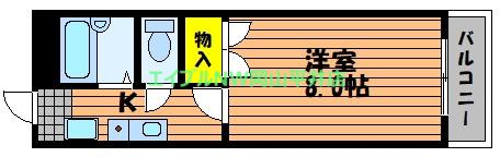 マンションコーラル(1K/3階)の間取り写真