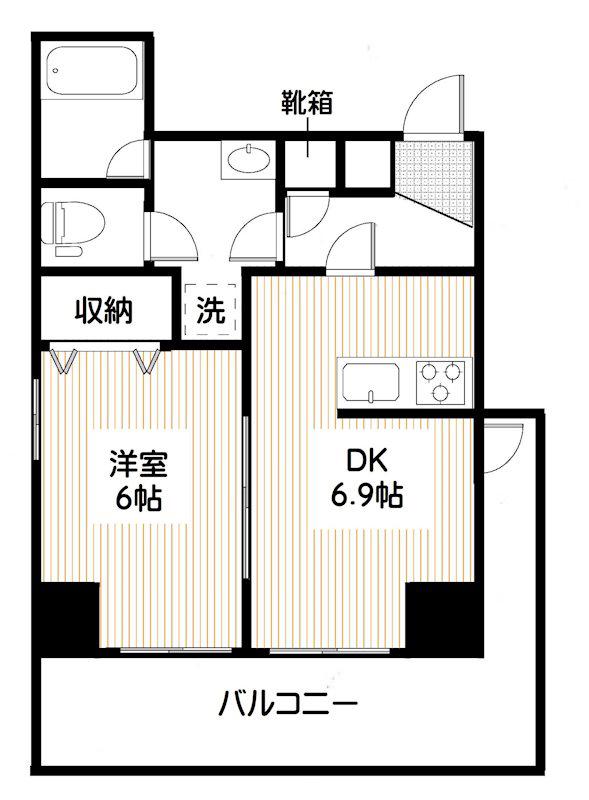 ライオンズマンション西荻窪第2(1DK/4階)の間取り写真