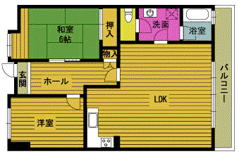 エスバイエルマンション(2LDK/3階)の間取り写真