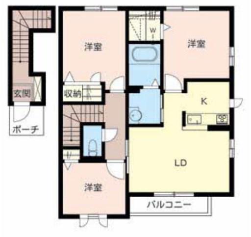 シャーメゾン南町ノ坪(3LDK/2階)の間取り写真