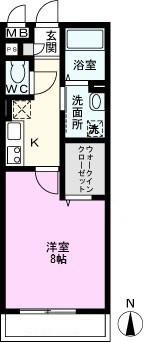 ベルレージュ エム(1K/1階)の間取り写真