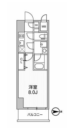 ルニック新御徒町I(1K/12階)の間取り写真