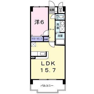 サングリアル(1LDK/5階)の間取り写真