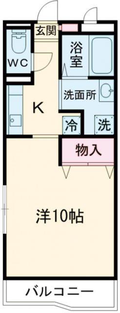 ステュディオ石ノ戸(1K/2階)の間取り写真