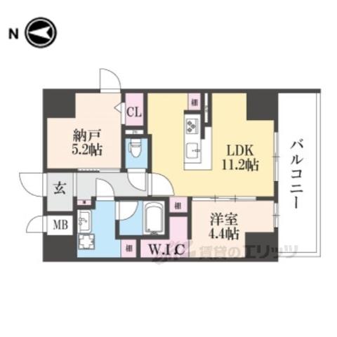 ハイラインⅤ(1LDK/12階)の間取り写真