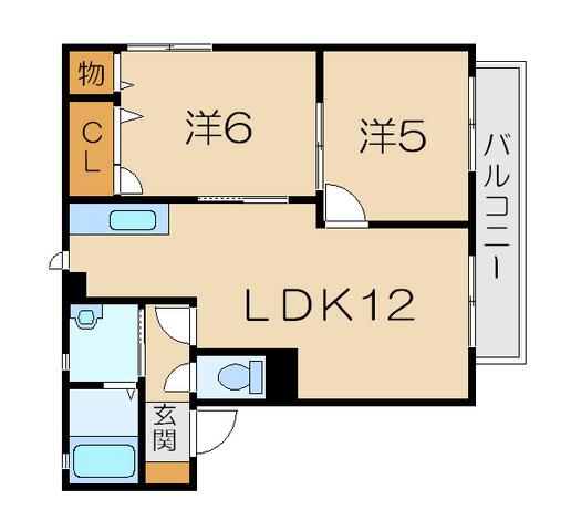 インセンティブ21(2LDK/1階)の間取り写真