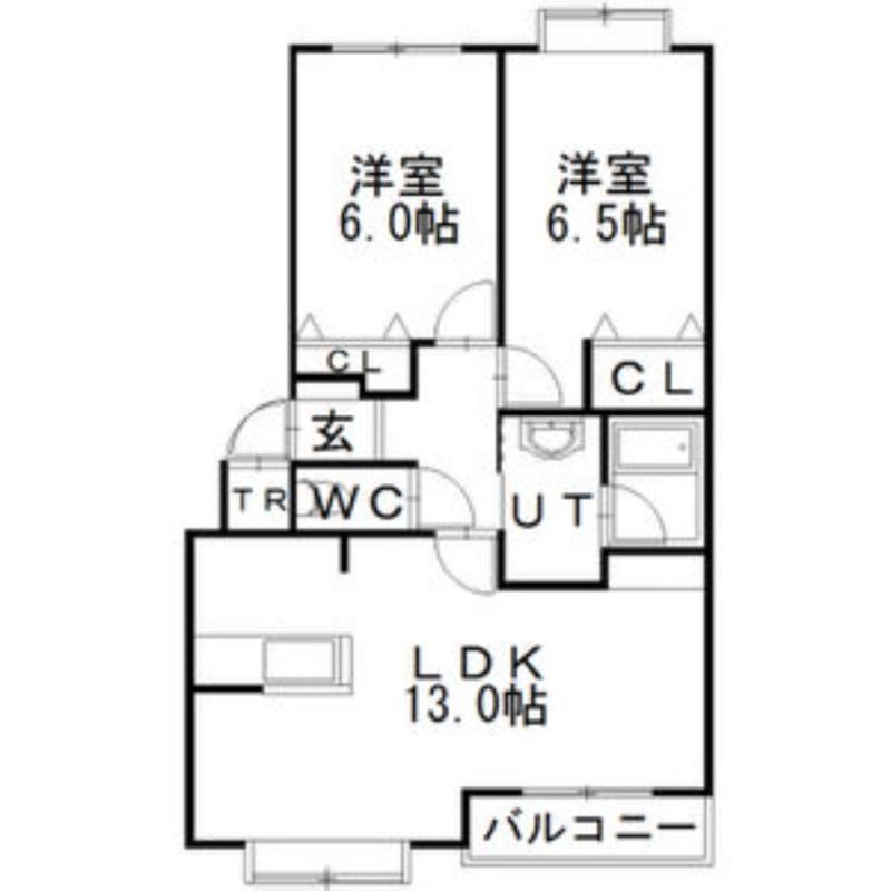 クリスタルリバー参番館(2LDK/3階)の間取り写真