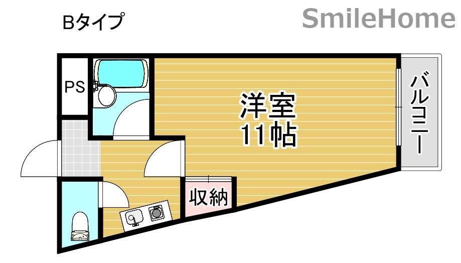 エスポワール御崎(1K/3階)の間取り写真