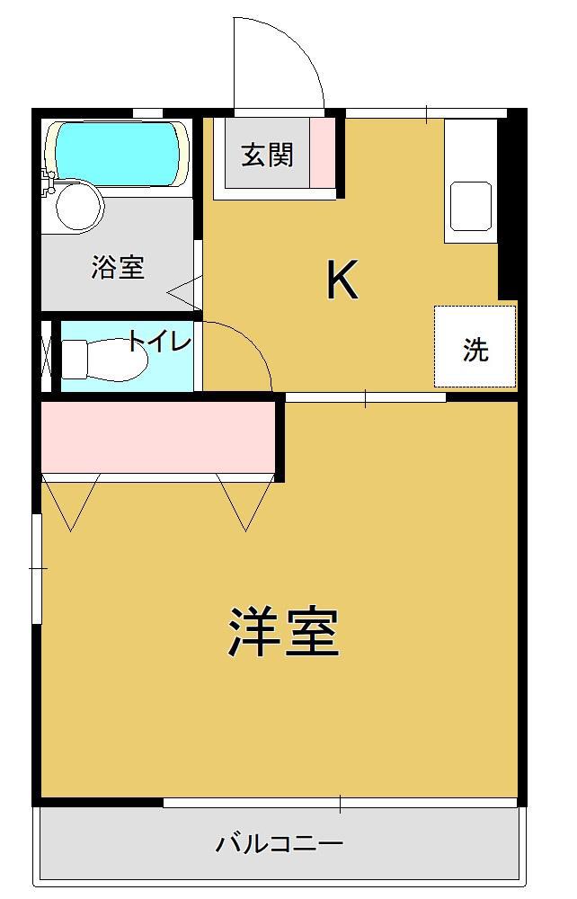 CHパビヨン(1K/2階)の間取り写真