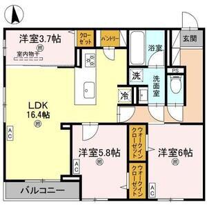 ココルトリシア(3LDK/1階)の間取り写真