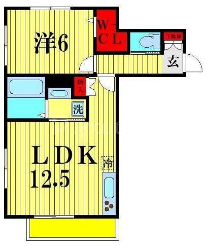RAFFINE新松戸(1LDK/1階)の間取り写真