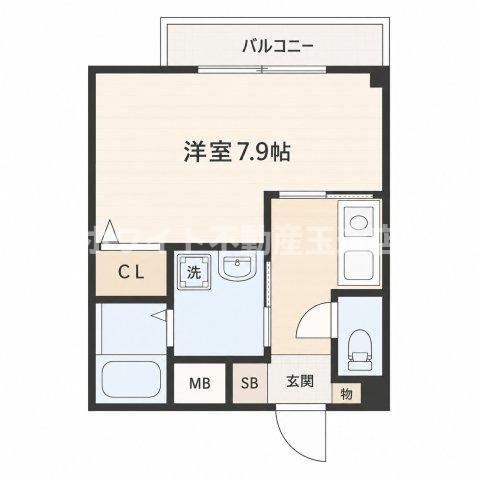 ラシーヌ天王寺(ワンルーム/6階)の間取り写真