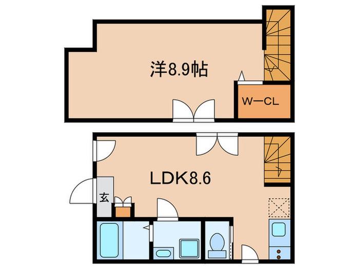 志音館経堂(1LDK/2階)の間取り写真