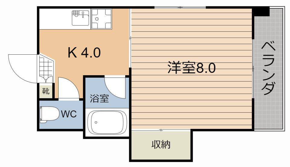 赤塚ビル(1K/3階)の間取り写真