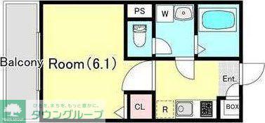 ジーメゾン綾瀬(1K/2階)の間取り写真