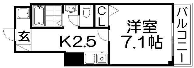 MPLAZA香里五番館(1K/7階)の間取り写真