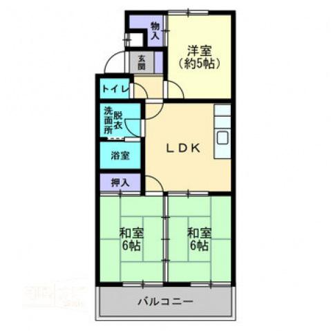リゾートビラ西戸崎(3LDK/4階)の間取り写真