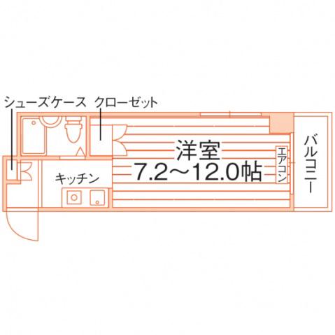 スチューデントエリアモリワキ(ワンルーム/9階)の間取り写真