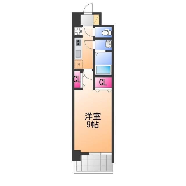 GLUCK MAISON S-SAKAI XVI(1K/8階)の間取り写真