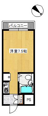 アルビヨン錦(ワンルーム/6階)の間取り写真