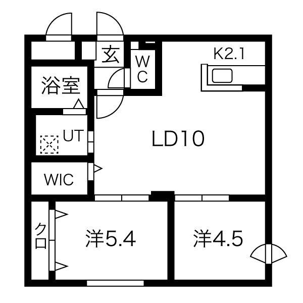 CASACRESS(2LDK/3階)の間取り写真