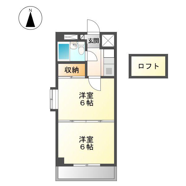 プリンセス大曽根(2K/5階)の間取り写真