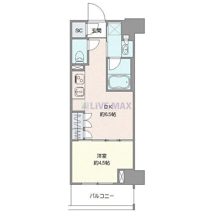 ウエリスアーバン住吉ウエスト(1DK/3階)の間取り写真