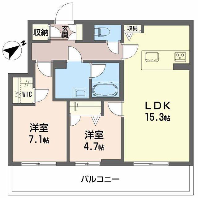 メゾン カルム(2LDK/3階)の間取り写真