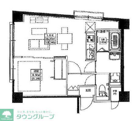 山手杉並ビル(1LDK/10階)の間取り写真
