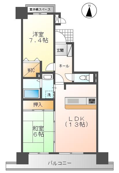 ネオハイツ清明町壱番館(2LDK/10階)の間取り写真