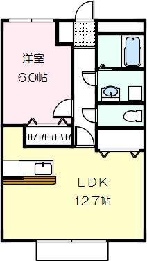 グランドガーデンツインステージ(1LDK/2階)の間取り写真
