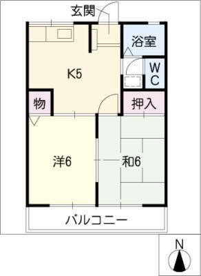 シティハイム ナイトウ(2K/2階)の間取り写真