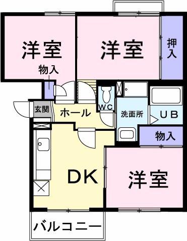 サンクレスト(3DK/1階)の間取り写真