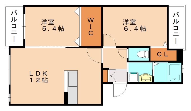 グランフォーレ南里(2LDK/3階)の間取り写真